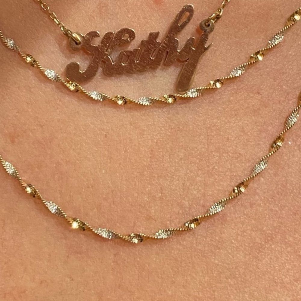 New two Color Sterling Silver Chain 18” inches